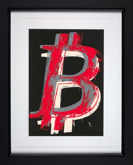 Bitcoin (Black) by Mr. Brainwash - Framed Limited Edition on Paper